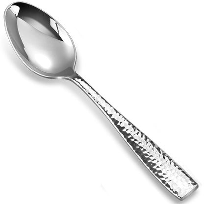KEAWELL Premium 4-Piece Louis Hammered Spoons Set, 18/10 Stainless Steel, Set of 4, Fine Spoon Set with Squared Edge, Dishwasher Safe (7.6" Dinner Spoon)