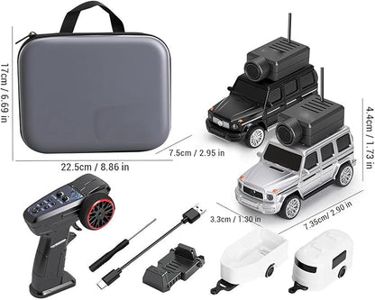 FOSA Mini RC Car 1:64 Remote Control Car with HD FPV Camera and Ambient Lights 3 Speed Modes for Indoor Racing and Social Play