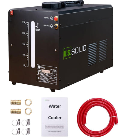 U.S. Solid Water Cooler 25L - Tig Welder Torch Water Cooling Machine - Wind Tunnel Heat Dissipation System TIG MIG Welder with Transparent Window - Improved Cooling Effect - Non-Leak Design