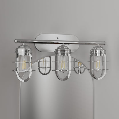 Hunter - Starklake 3-light Chrome, Medium Size Vanity Light, Dimmable, for Bedrooms, Kitchens, Foyers, Bathrooms - 19051