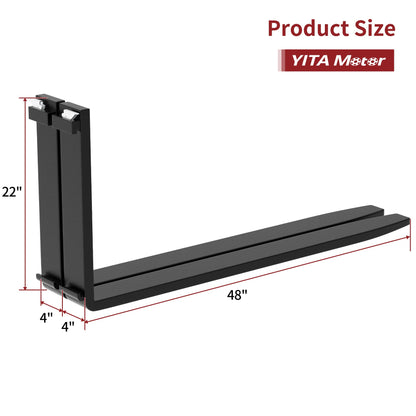 YITAMOTOR 48" Pallet Fork Blades, 4000lbs Capacity Forklift Blades for Tractors Loaders Skid Steer Attachment, 2 Packs