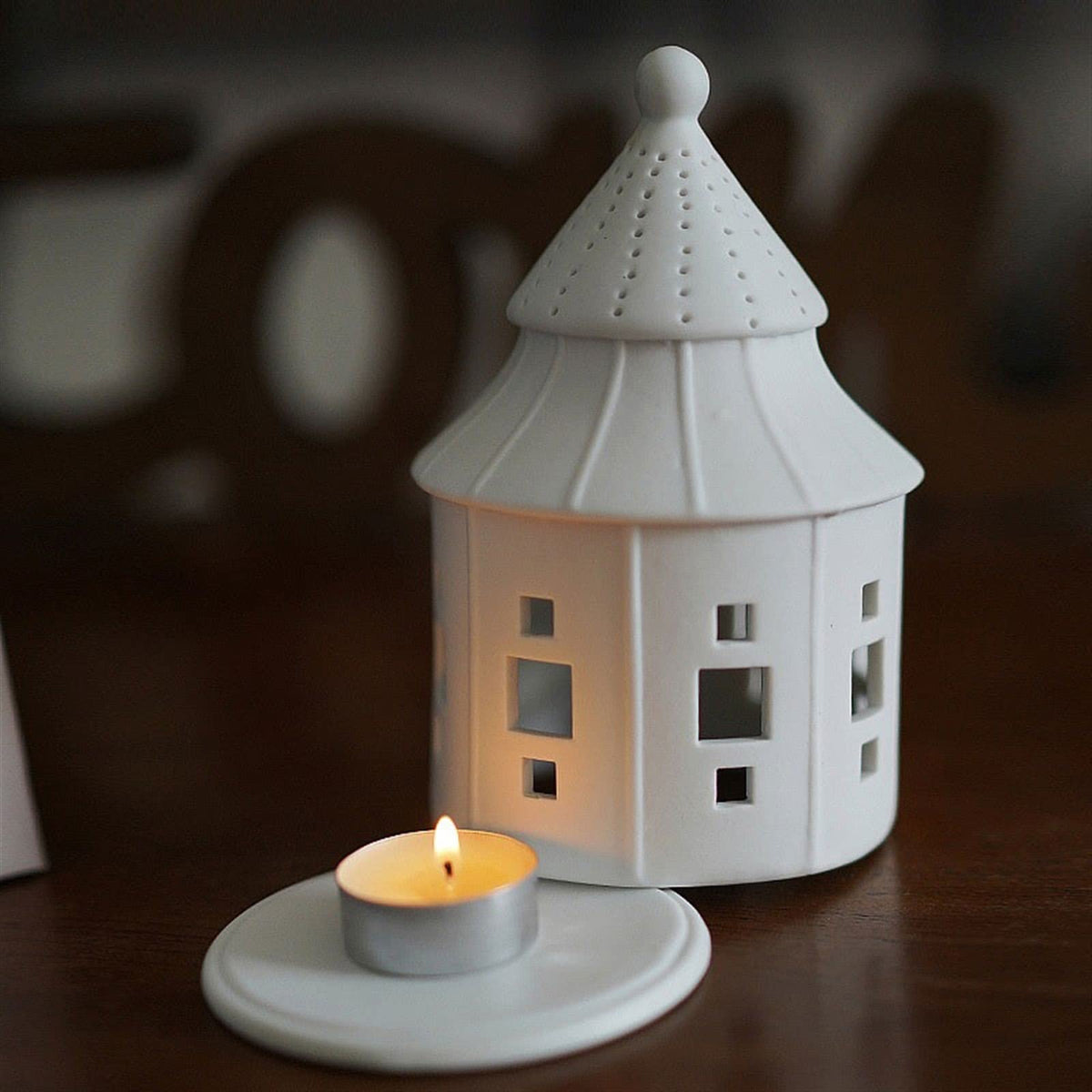 cfycfy987 Candelabra Creative House Modeling Candlestick Ceramic Handicraft Desktop Decoration Candle Holder Birthday Gift Candle Sticks Holder
