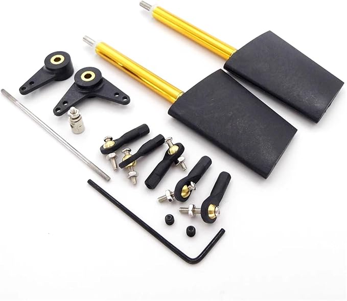 RC Boat Nylon Dual Steering Rudder with Servo Steering Arm Rod Stopper Ball Head Joint for RC Boat Scale Marine Cruise(A)
