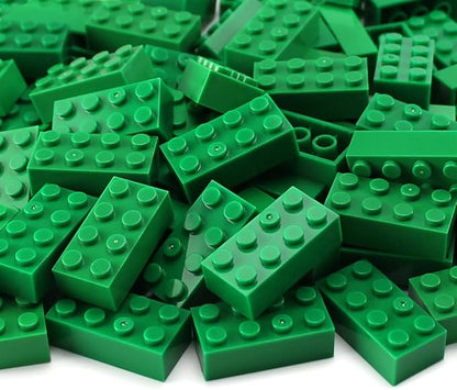 Feleph 320 Pieces 2x4 Green Bricks Building Classic Parts Creative Play Blocks Set Toy Accessories Combine with 3001 Major Brick Brands (Green)