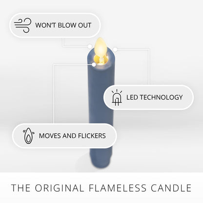 Luminara - Flameless Battery Operated Taper Candle - Spring Lake - Pack of 2-1x9.75 - LED Flickering Flame - Realistic Safe for Home Kids and Pets