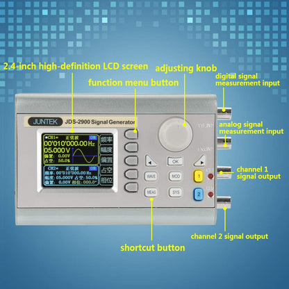 JDS2900 DDS Generator Counter 15MHz 30MHz 40MHz 50MHz 60MHz High Exactness Dua Channel Arbitrary Waveform Function Generator Frequency Meter 266MSa/s(60MHz)