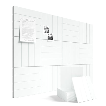 Large Felt Bulletin Board 48" x 36" Cork Board Alternative-12 Pack with 70 Safe Removable Adhesive Tabs, Cork Boards for Walls for Home Office Classroom Pin Board-Cold White