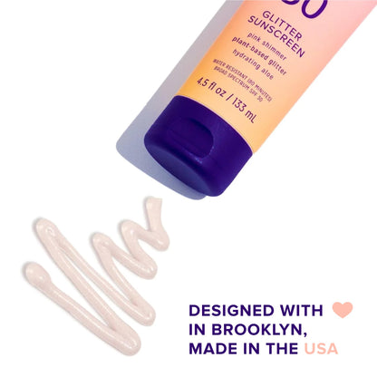Unicorn Snot Glitter Sunscreen Lotion - SPF 30 Shimmer Sunscreen for Face & Body Glow - UVA/UVB Protection - Water Resistant, Cruelty Free - Made in USA - Rose Gold Shimmer