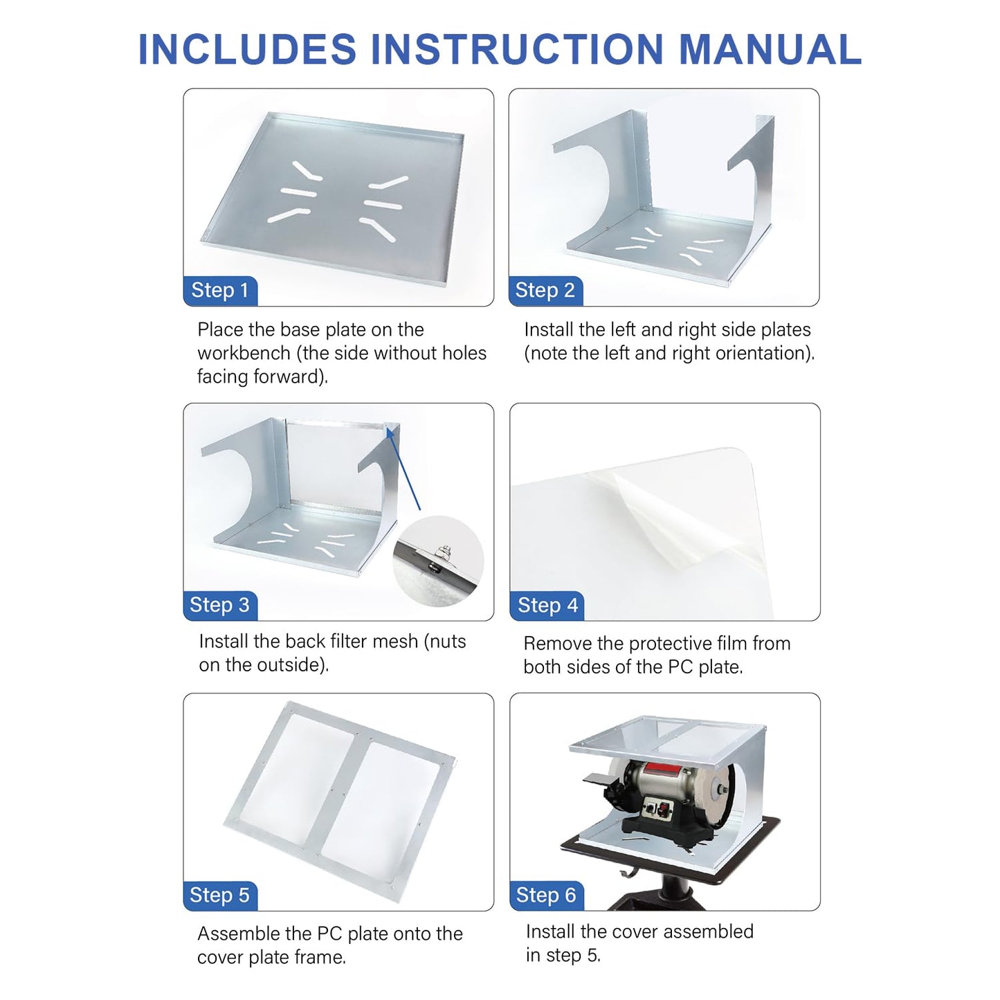 SCOTTCHEN Bench Grinder Enclosed Eye Shield, Universal Safety Guard for Sparks and Dust-1 Pack
