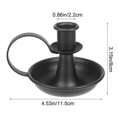 Mofunci Retro Black Candlestick Holders, Iron Taper Candle Holders Set of 2, Candle Sticks Holder Decor for Wedding Party Home Table Mantel