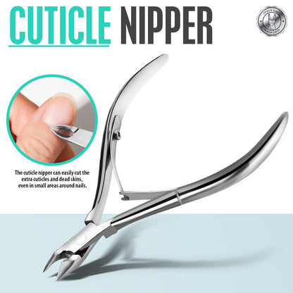 FANDAMEI Ingrown Toenail Removal Kit, Pedicure Tools, Nail Care Kit, Cuticle Trimmer, Nail Cuticle Nippers, Cuticle Kit Stainless Steel, Cuticle Clippers, Cuticle Pushers, Manicure Kit, Pedicure Kit