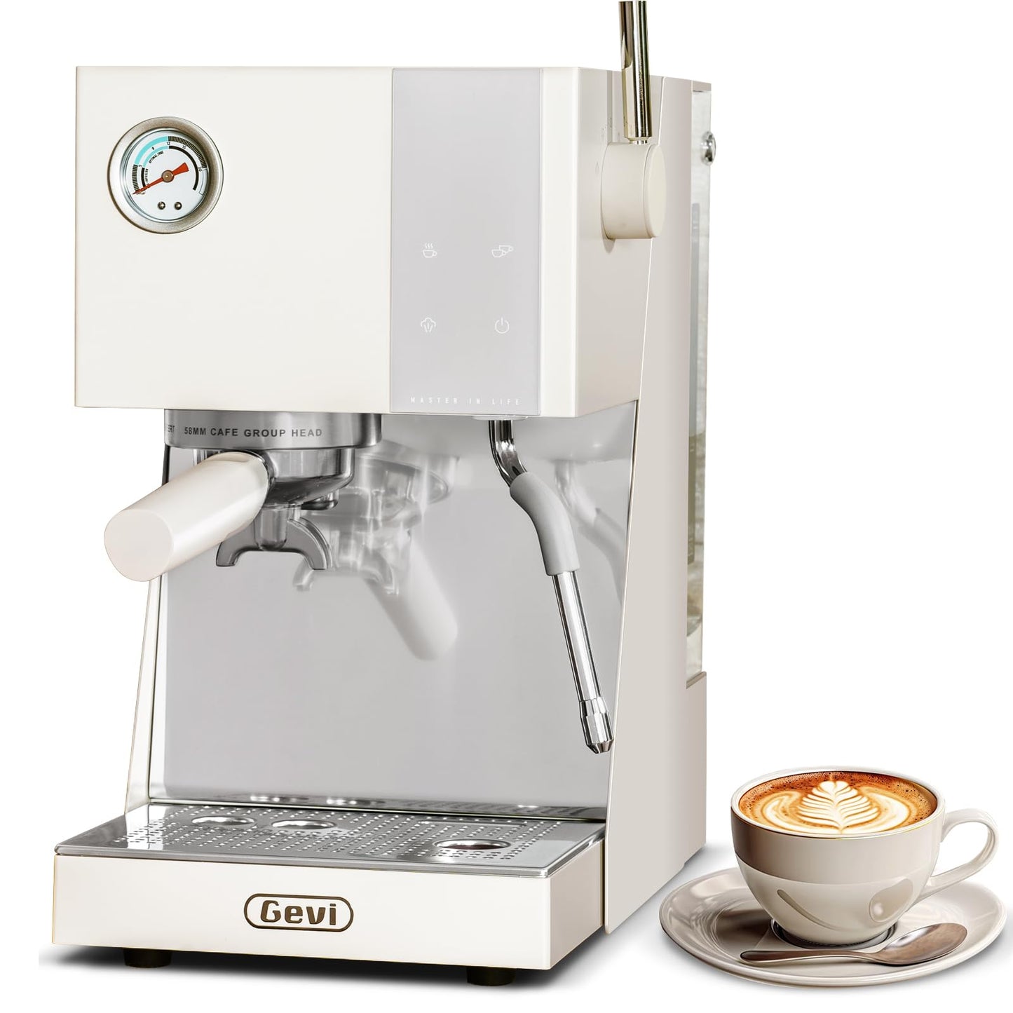 Gevi 58mm Professional Espresso Machine - PID Temperature Control & OPV System, Touch Display, 20Bar Italian Pump, Milk Frother for Barista-Quality Home Coffee, Great Gift