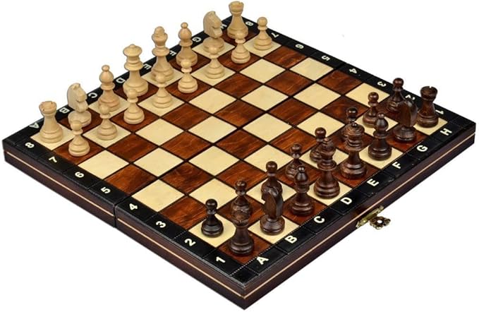 Chess and games shop Muba Wooden Tournament Chess Set with Wooden Board and Chess Pieces - Chessmen - European (10.5.'' (27cm) - Magnet)