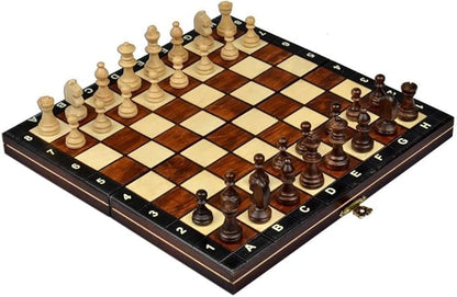 Chess and games shop Muba Wooden Tournament Chess Set with Wooden Board and Chess Pieces - Chessmen - European (10.5.'' (27cm) - Magnet)