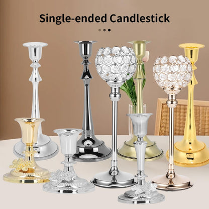 MOUMOUTEN Candelabra,2Pcs 1 Arm Bronze Candlestick Holder Length 25cm Decorative Ambience Ornament for Home,Wedding, Restaurant and Other Occasions