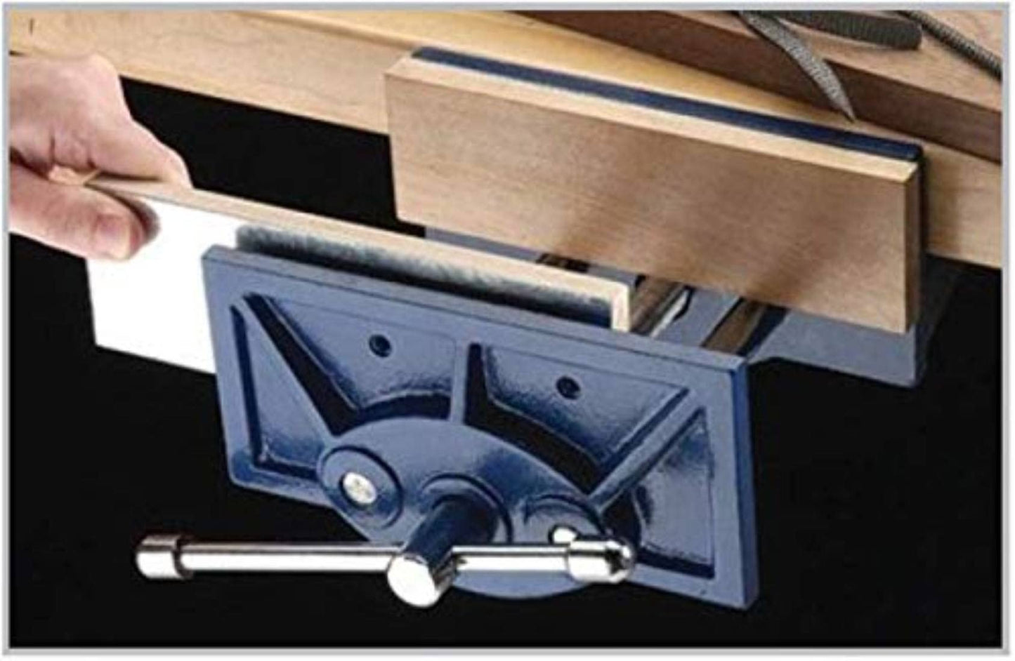 Groz 9" Rapid Action Woodworking Vise, 13-1/2" Jaw Opening, Buttress Thread Screw, Cast Iron Body with TOE-IN Jaws for Workbench Cabinet and Furniture Building (39012)