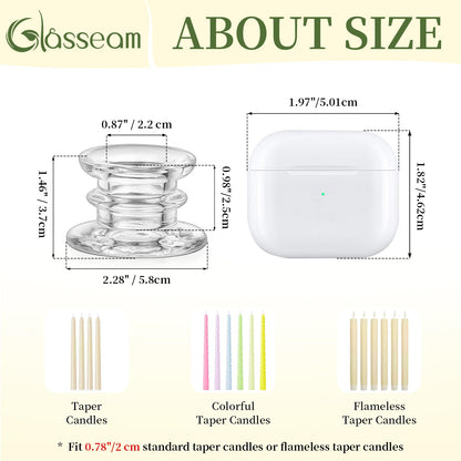 Glasseam Taper Candle Holders Bulk: 10pcs Glass Candle Sticks Holder Decor Clear Short Small Candlestick Holders Modern for Table Centerpiece Wedding Christmas Dinner Party