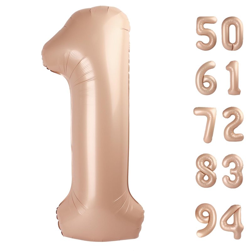 40 Inch Light Brown 1 Balloon for First Birthday, Tan 1st Number Balloons Khaki Birthday Decorations for Girl Boy Kids Toddler Baby, Beige One Giant Number 1 Balloon