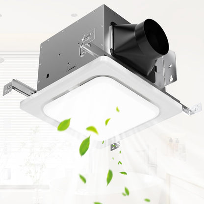 Gaciban Bathroom Exhaust Fan with Light, 150 CFM Bath Ventilation Fans with 1200lm LED Light 3000K/4000K/6000K, Quiet 1.0 Sone Shower Ceiling Mount Vent Fan Lights Combo for Home/Office/Warehouse