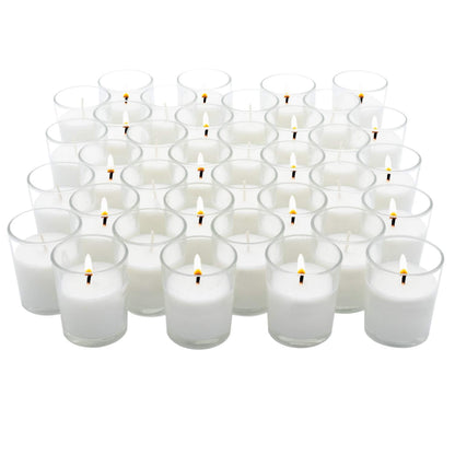 Royal Imports Unscented Clear Glass Votive Candles, Long 12 Hour Burn Time, for Home, Spa, Wedding, Birthday, Holiday, Restaurant, Party, Birthday, 36 Pack