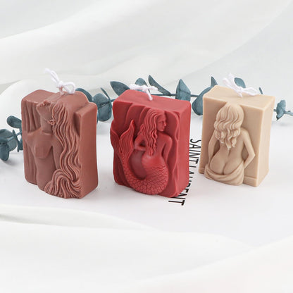 Sunch Craft Silicone Soap Mold Sexy Lady Back Candle Mould Chocolate Resin Mold Soap Making Mold (C)
