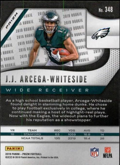 2019 Panini Prizm Prizm Neon Green #348 J.J. Arcega-Whiteside Philadelphia Eagles RC Rookie NFL Football Trading Card