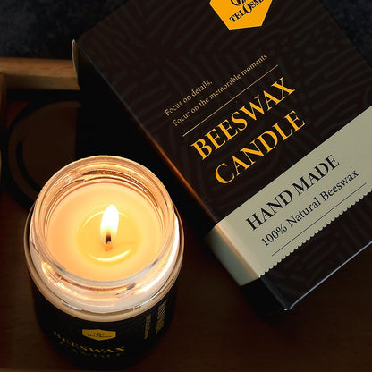 4 PCS Beeswax Jar Candles Emergency Candles Natural Beeswax Candles Unscented 1 Day Candle, Organic, Smokeless - Off White