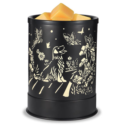 nawaza Metal Wax Melts Warmer 2-in-1 Electric Fragrance Candle Wax Melter and Wax Cubes with LED Light Aromatherapy Essential Oil Burner for Home Office Room Bedroom and Home Décor(Dog)