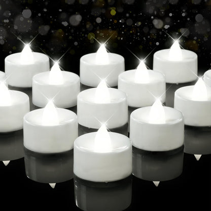 BEICHI Flameless Candles, 100Pack Battery Operated Candle, LED Tea Lights Candle Battery Operated, Flickering Fake Votives for Wedding Halloween Christmas Diwali- Pure White Light