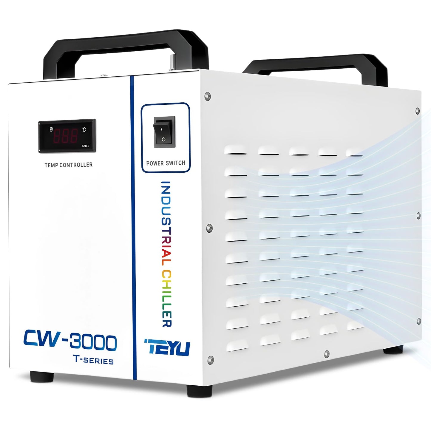 Cloudray Water Chiller CW-3000 for CO2 Laser Engraver & Cutting, Laser Chiller, Industrial Water Cooler,with 9L Water Tank Capacity Max. Pump Flow 10L/min 50W/℃ Cooling
