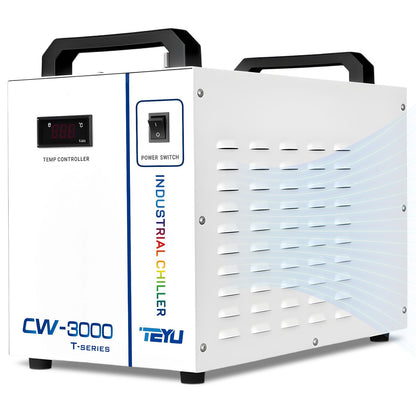 Cloudray Water Chiller CW-3000 for CO2 Laser Engraver & Cutting, Laser Chiller, Industrial Water Cooler,with 9L Water Tank Capacity Max. Pump Flow 10L/min 50W/℃ Cooling