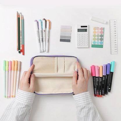 brunch brother Daily Purple Pencil Case, Large Capacity Pencil Pouch with Ample Storage, Simple Design for Students and Professionals