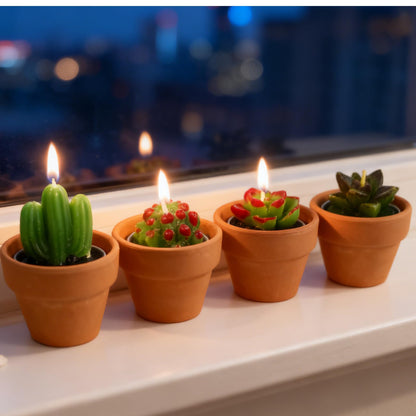 Succulent Tealight Candles with Terracotta Pot, Creative or Novelty, 48 Packs Handmade Decorative Candle as Housewarming Wedding Party Baby Shower Gifts