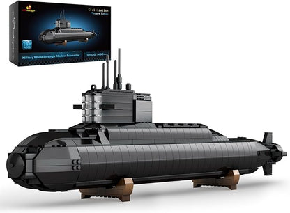 JMBricklayer Nuclear Submarine Building Sets for Adults Men Military Submarine Toys with Lights WW2 History Collectible Home Decor Battleship Construction Set Army Toy Gifts 1498PCS