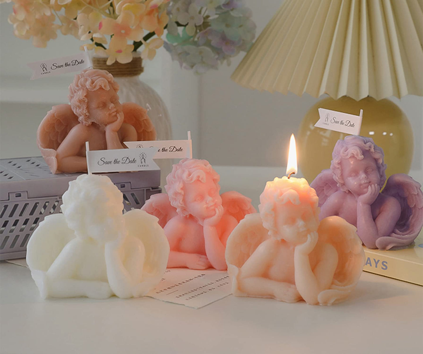 Angel Shaped Scented Candle,150G Aroma Soy Wax Decorative Candle,Handmade Aesthetic Candle for Table Photo Prop Birthday Gift,Prefect for Meditation Stress Relief Mood Boosting Bath Yoga