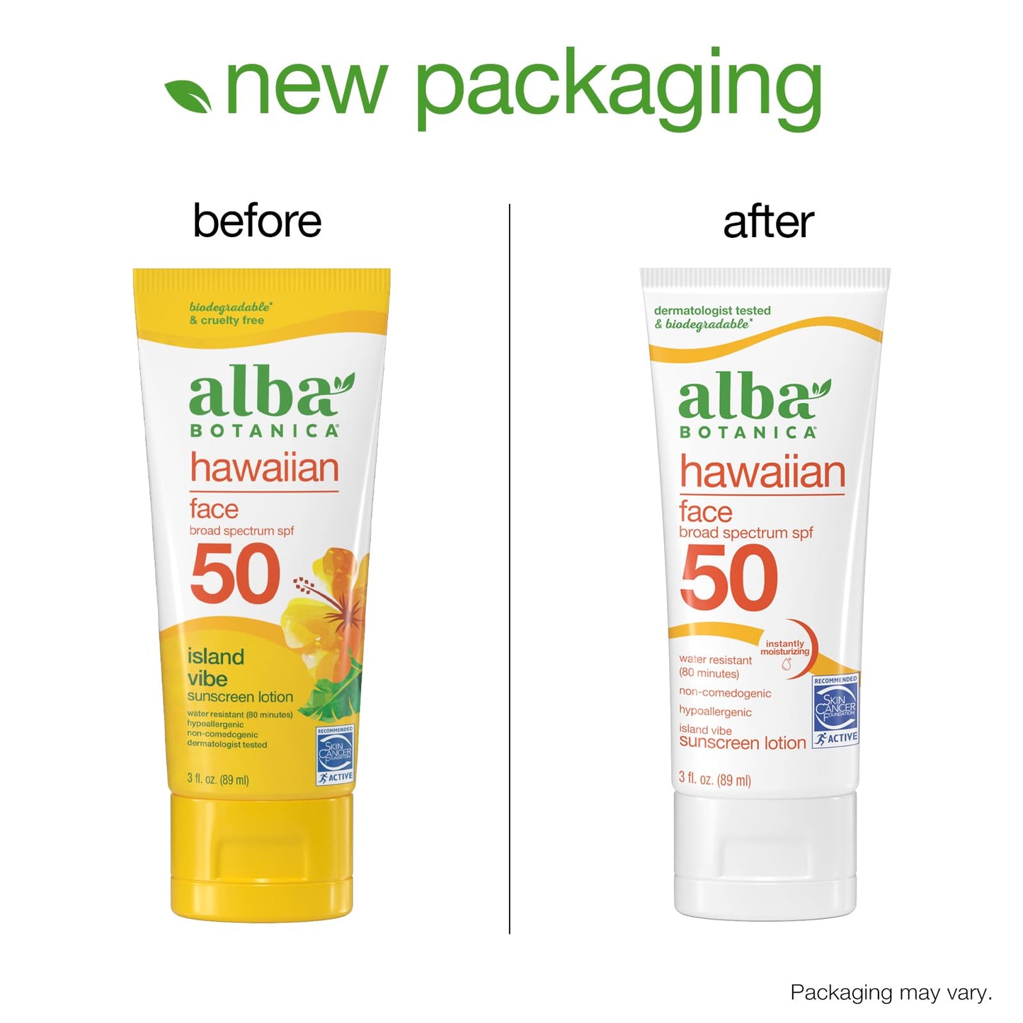 Alba Botanica Sunscreen Lotion, SPF 50, Island Vibe, 3 Oz
