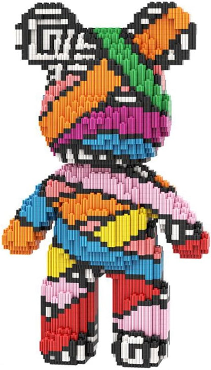 PIANTION Animal Colorful Bandage Bear Micro Building Blocks Set(3000PCS XQ035) 12.6in High SeriesGifts Suitable for Adults