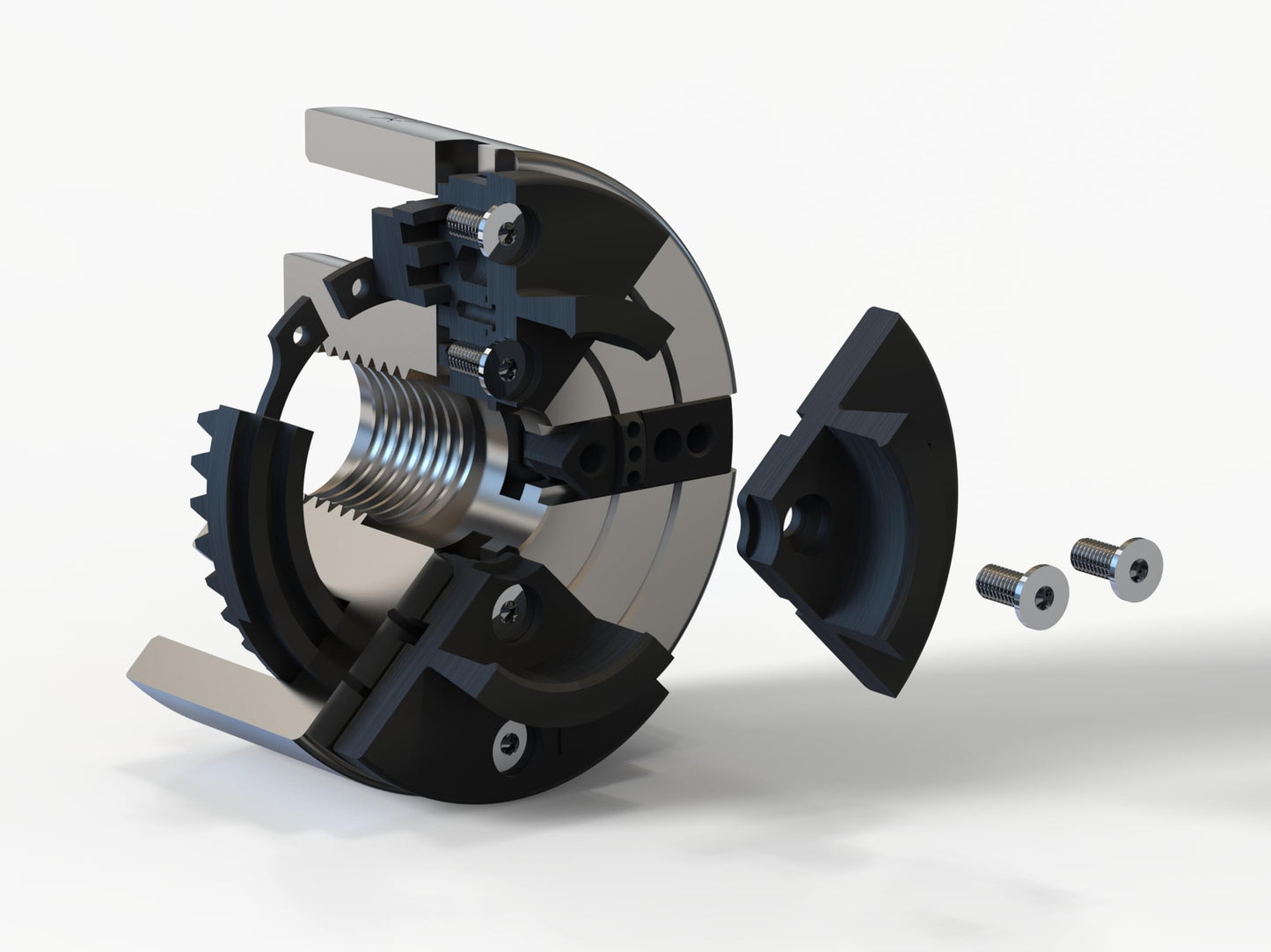 VINWOX 3-3/4INCH 4-Jaw Self-Centering Wood Lathe Chuck, 2" Round Jaw Mounted, 1"x8TPI thread & 3/4"x16TPI Adapter, Tightening Key, T Allen Wrench, Screw Chuck, SCK4-3.75, Nickle electric Coating Body