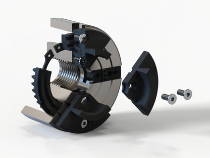 VINWOX 3-3/4INCH 4-Jaw Self-Centering Wood Lathe Chuck, 2" Round Jaw Mounted, 1"x8TPI thread & 3/4"x16TPI Adapter, Tightening Key, T Allen Wrench, Screw Chuck, SCK4-3.75, Nickle electric Coating Body