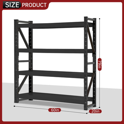 IYANEN 60" W Storage Shelves Heavy Duty, 4 Tier Metal Garage Shelving Units, 5000LBS Heavy Duty Adjustable Shelf, Garage Storage Rack, Industrial Shelving for Shop, Warehouse,60" W x 20" D x 79" H