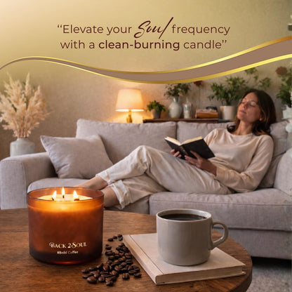Scented Soy Candles 13.4 oz, Non Toxic Candle, Clean Burning Aromatherapy Candle for Relaxation, 50 Hours Burn Time, Mothers Day Gift for Mom, Bold Coffee