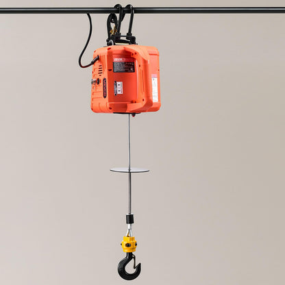 VEVOR 3-in-1 Electric Hoist Winch, 1100 lbs Capacity, 1500W Portable Electric Power Winch, 25 ft Lifting Height, 16.4 ft/min with Manual, Wired & Wireless Remote Control for Factory, Warehouss, Garage