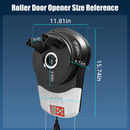 Roll Up Garage Door Opener 800N Heavy Duty, Quiet 24V DC Motor (55dB), Automatic Roller Door Opener with 164ft Remote Control, Easy Side Mount, for Garage, Home, Barn,Shop&Commercial Use