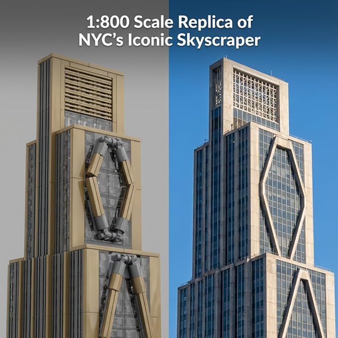 270 Park Avenue New York Landmark Building Block Set - 1:800 Scale Architecture Home Decor Kits Gifts for Adults and Teens(3180 Pcs)
