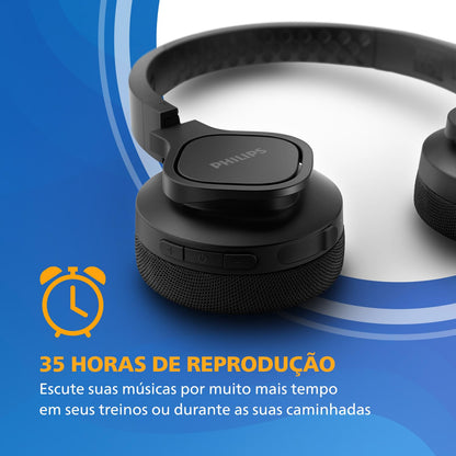 PHILIPS Headphones/Headset Wired & Wireless Head-Band Sports USB, W128299144 (Wireless Head-Band Sports USB Type-C Bluetooth Black)