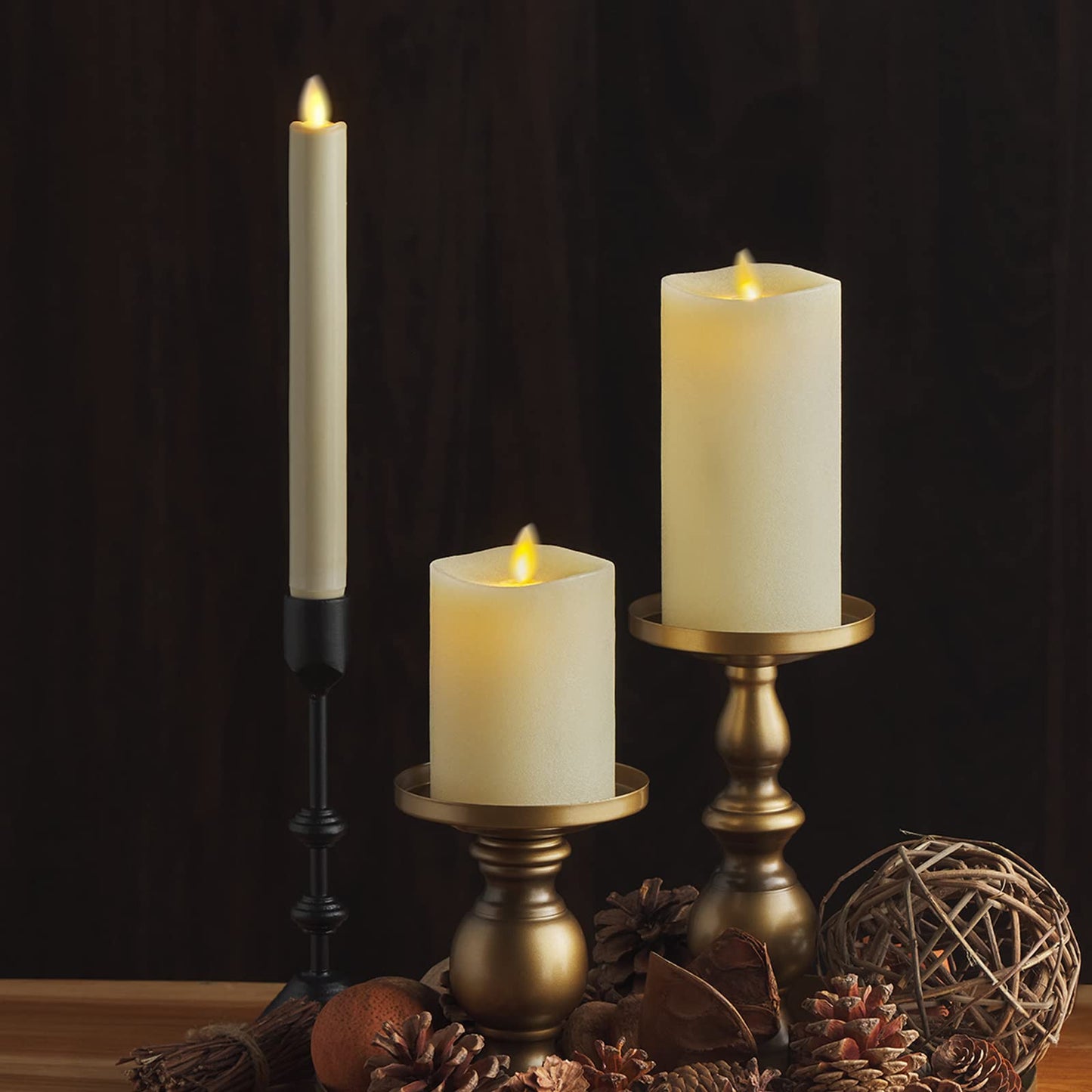 Luminara - Flameless LED Battery Operated Flickering Pillar Candles - Ivory - Pack of 1-3x6.5 - Realistic Moving Flame Real Wax Indoor/Outdoor Decor