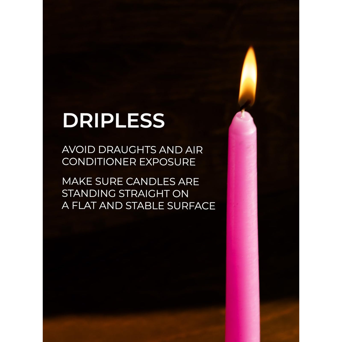CANDWAX 10 inch Pink Taper Candles Set of 4 - Unscented Smokeless Dripless Tall Candle Sticks - Perfect as Easter Candles and for Holidays, Ordinary Dinners and Special Occasions - Pink Candlesticks