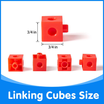 Odoorgames Number Block - Set of 100-78 Pcs Translucent Lowercase Letters - Educational Math Cubes for Kids Ages 4-8 - Counting Blocks for Math