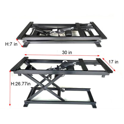 ANTEISI Electric Scissor Lift Table，7.5-27 in Height Adjustable，180Lbs Load,Used for DIY Lifting Coffee Table, Dining Table, and Other Projects,Black Metal Frame