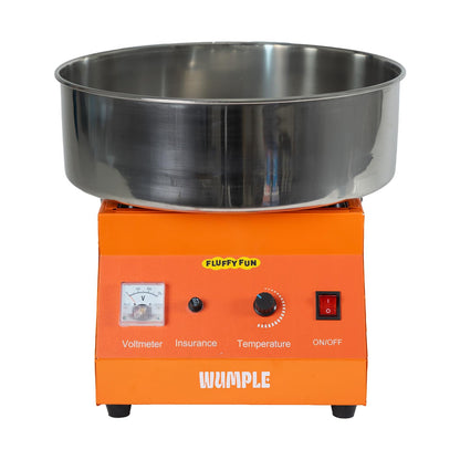 Wumple Cotton Candy Machine - 1000W Commercial-Grade Electric Cotton Candy Maker - 3-Minute Heat-Up - Stainless Steel Bowl - for Parties, Carnivals & Home Use - Orange